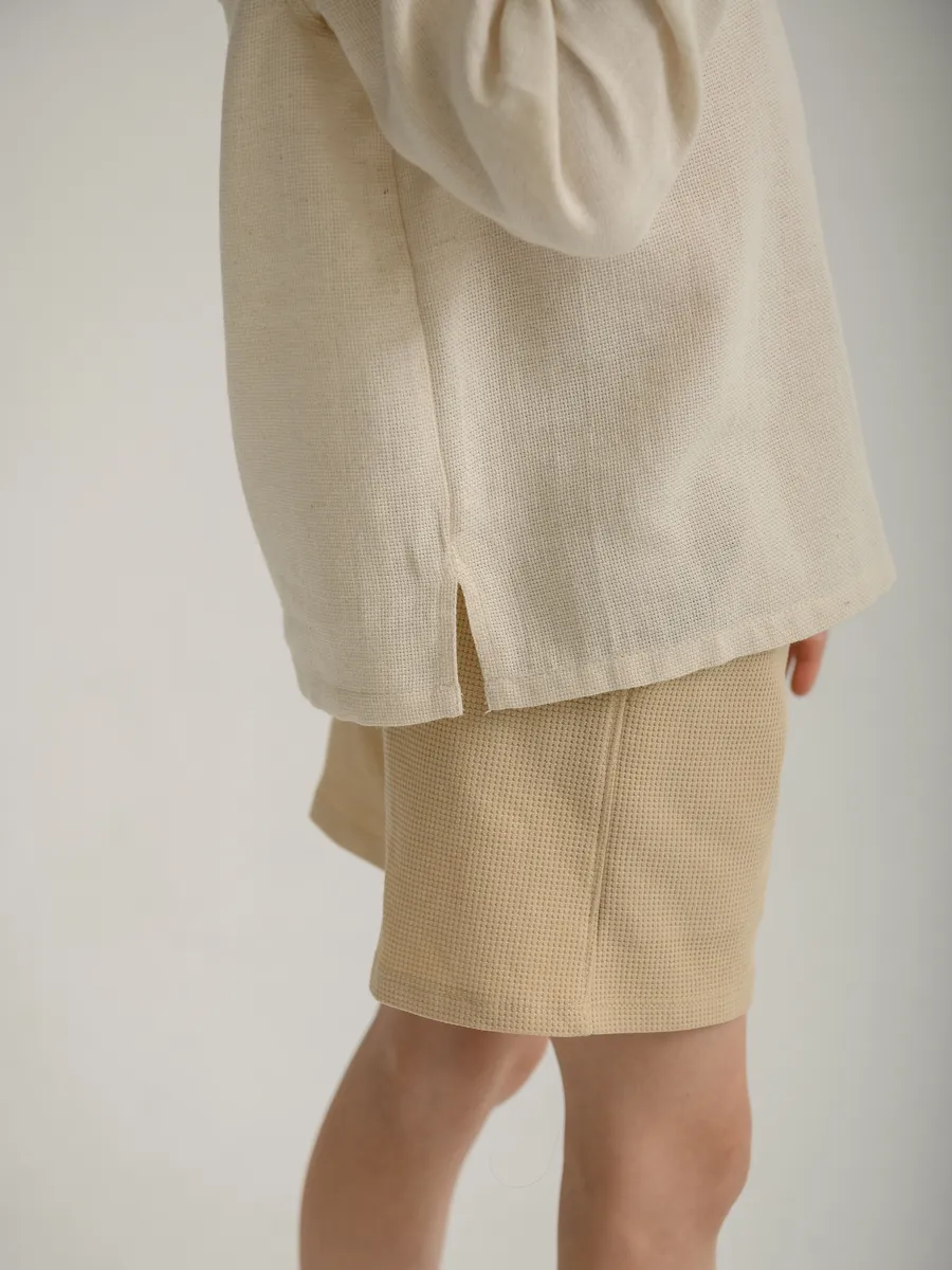 Туника с капюшоном  (104/30, экрю)