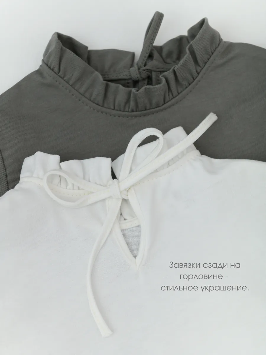 Футболка для девочки (110/30, сер/бел)
