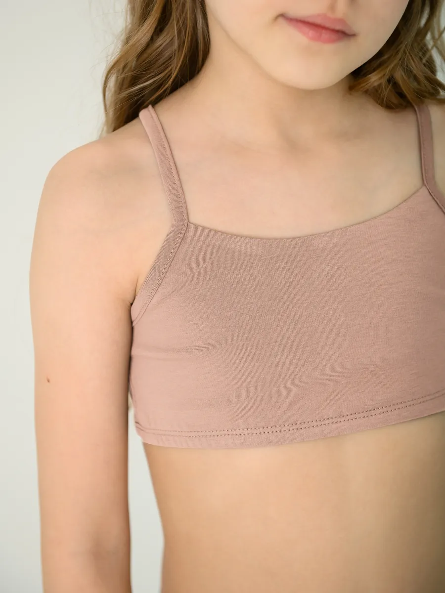 Топ бельевой для девочки (128/34, Бежевый)