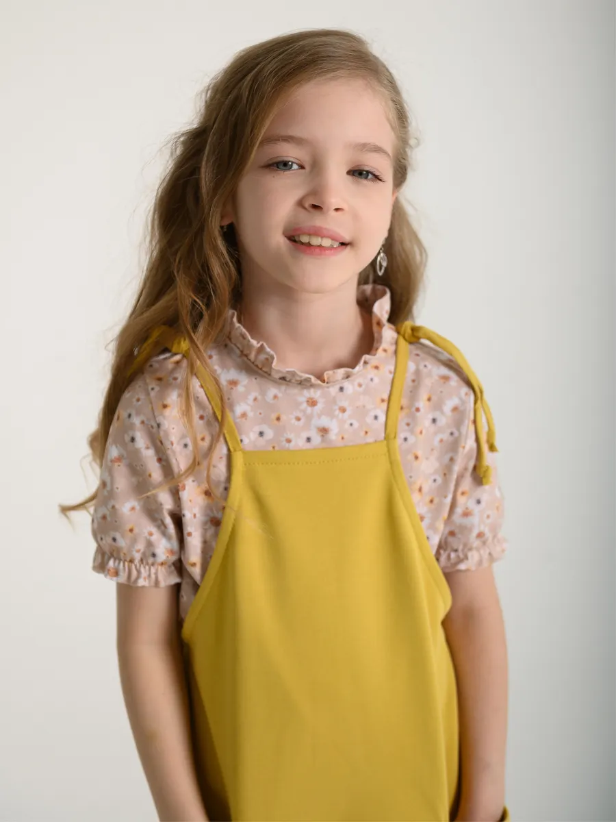 Сарафан для девочки желтый (116/32, Желтый)