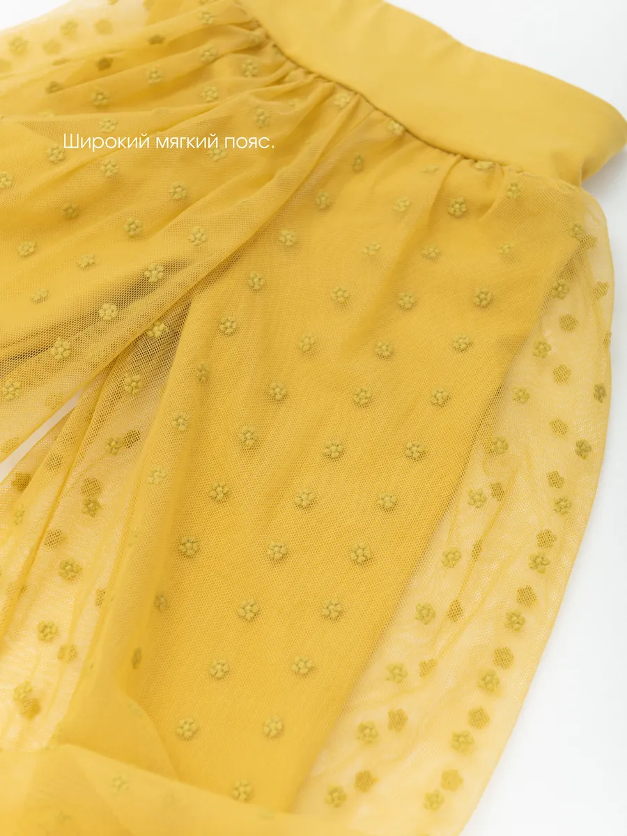 Легинсы для девочки цветы (желтый, 104/30)