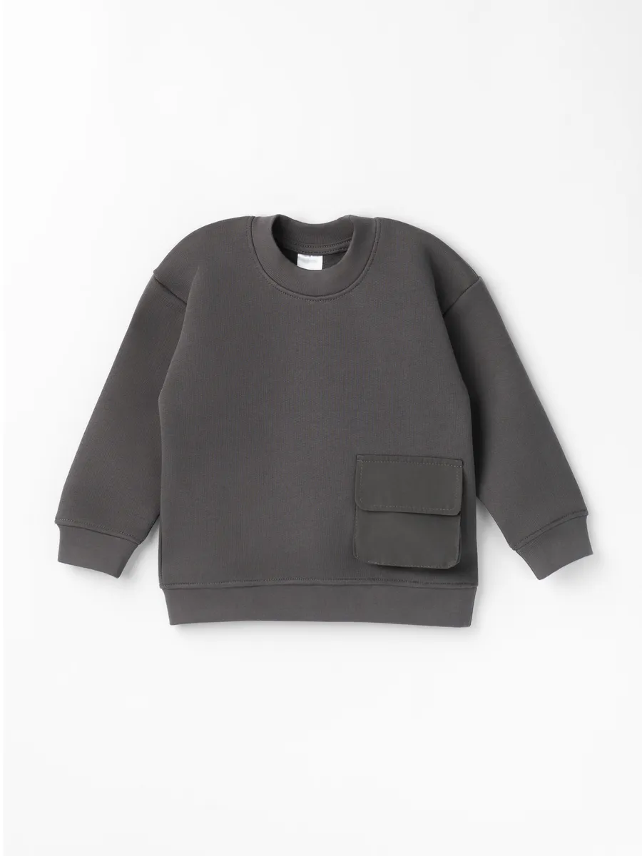 Свитшот утепленный (104/30, тем.серый)