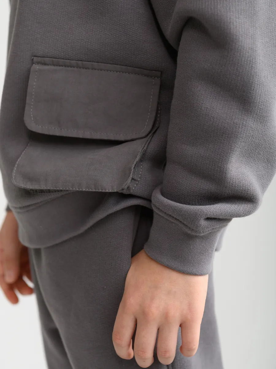 Свитшот утепленный (104/30, тем.серый)