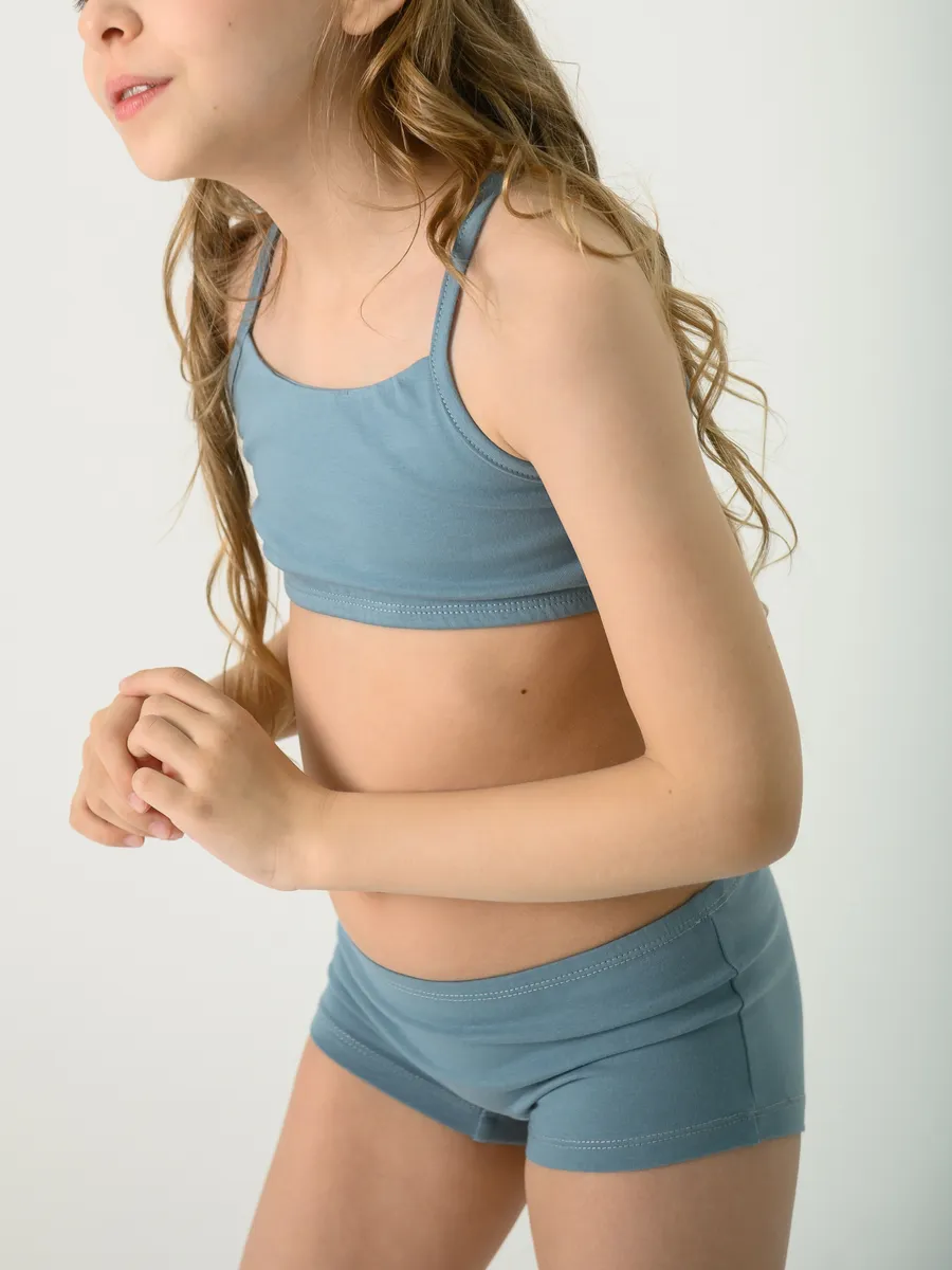 Топ бельевой для девочки (146/36, синий)