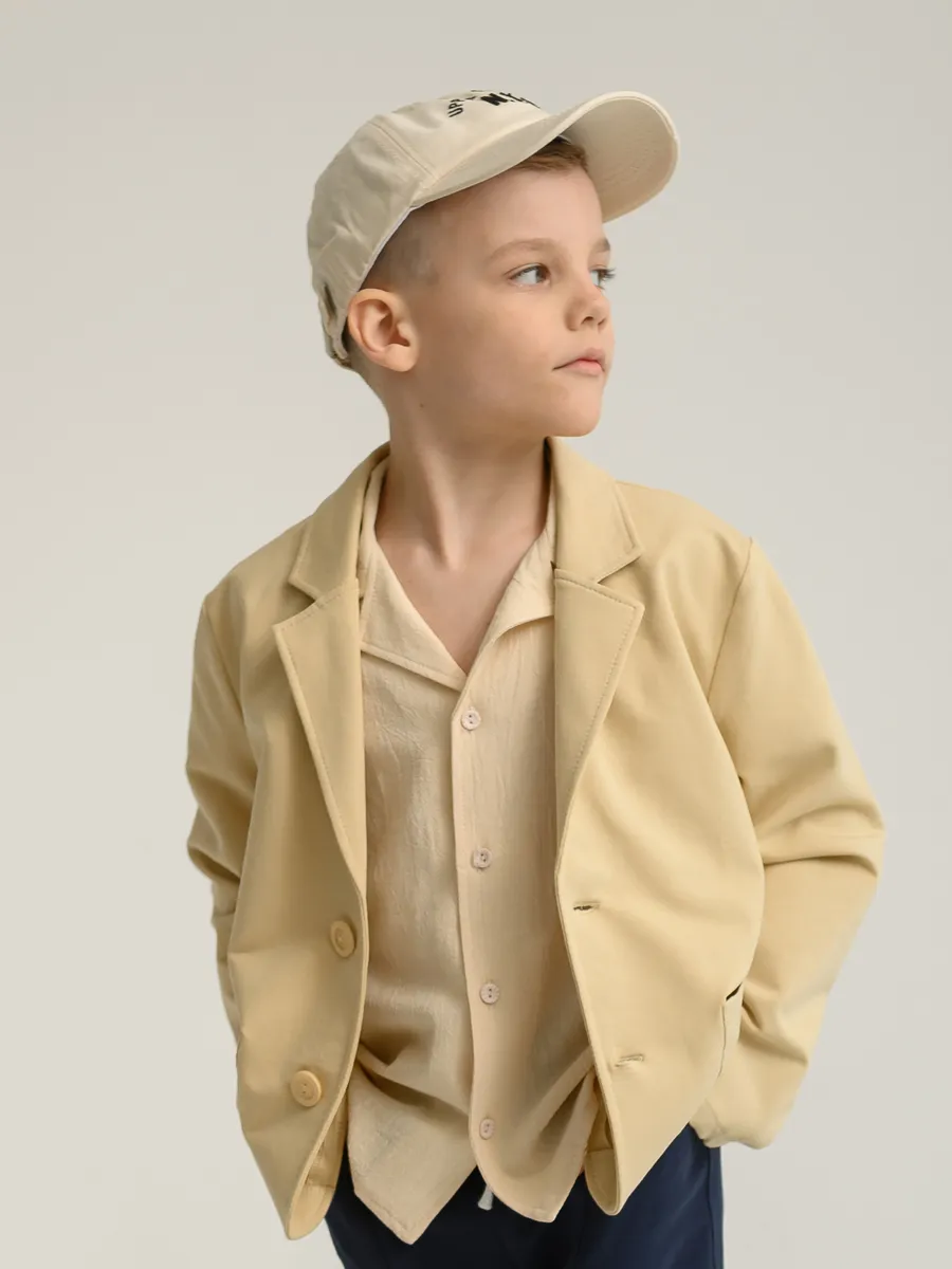 Жакет для мальчика (116/32, бежевый)