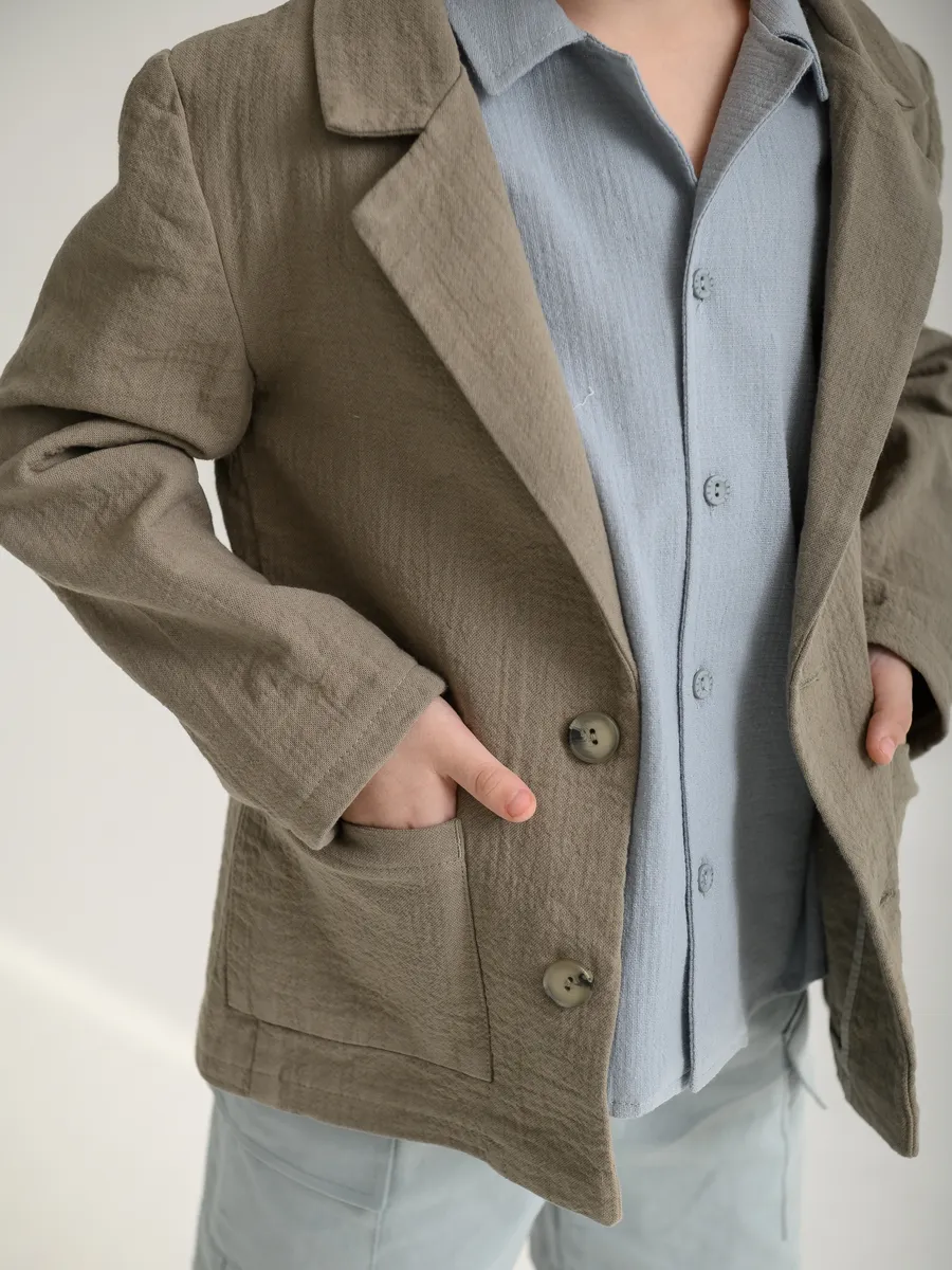 Жакет для мальчика (104/30, серый)