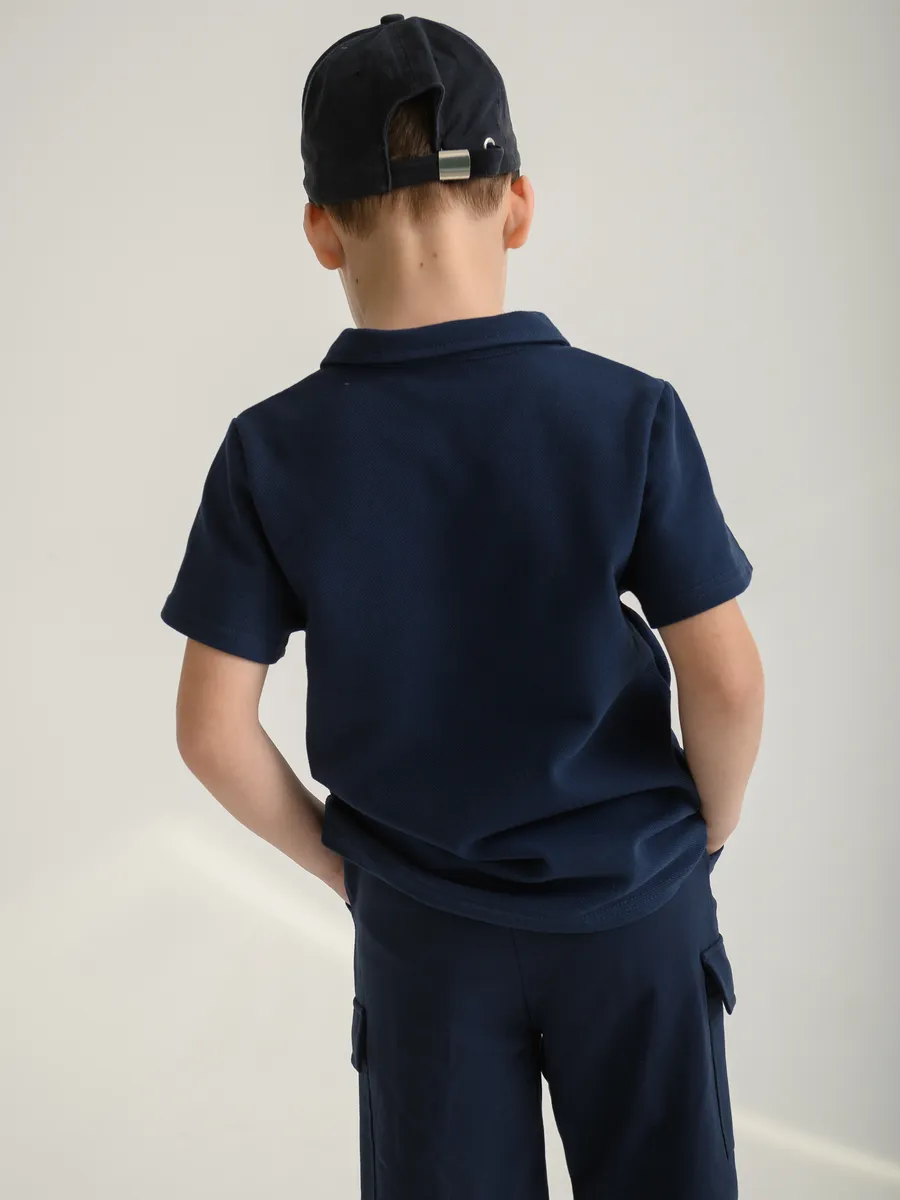 Футболка для мальчика   (104/30, тем.синий)