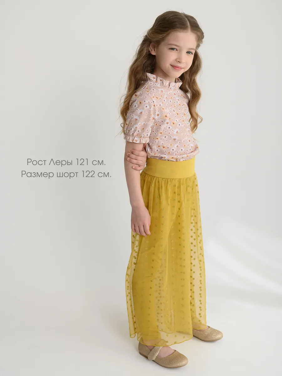 Легинсы для девочки цветы (желтый, 104/30)