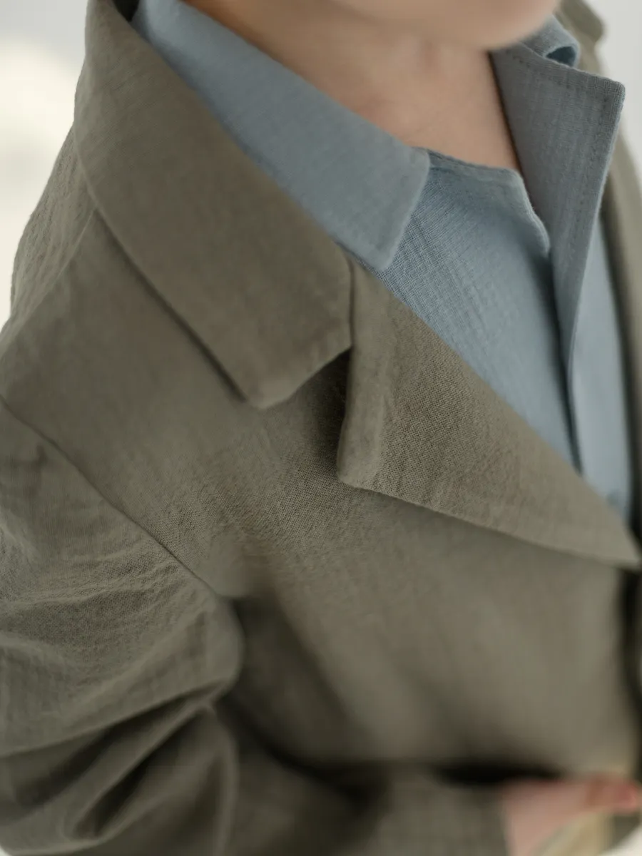 Жакет для мальчика (104/30, серый)