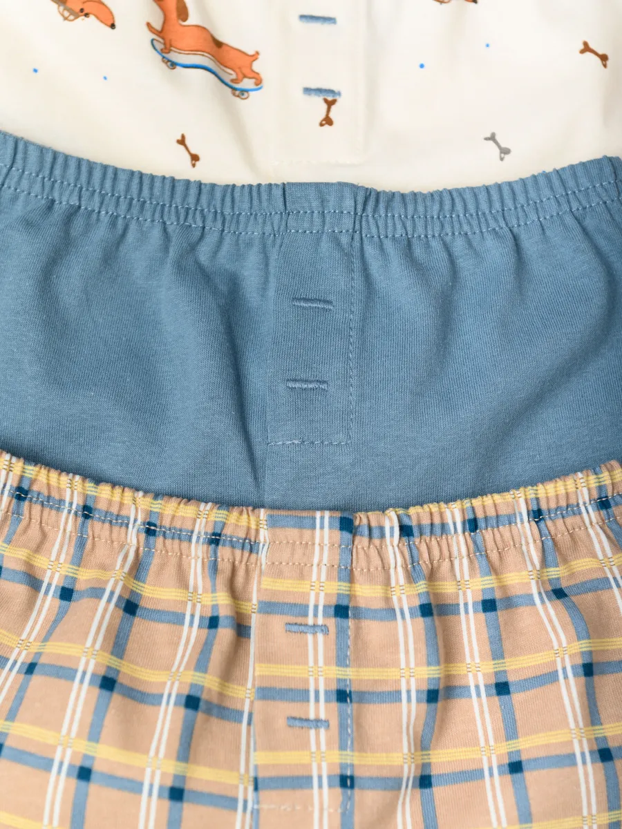 Трусы семейные комплект 4шт. (104/30, беж/синий)