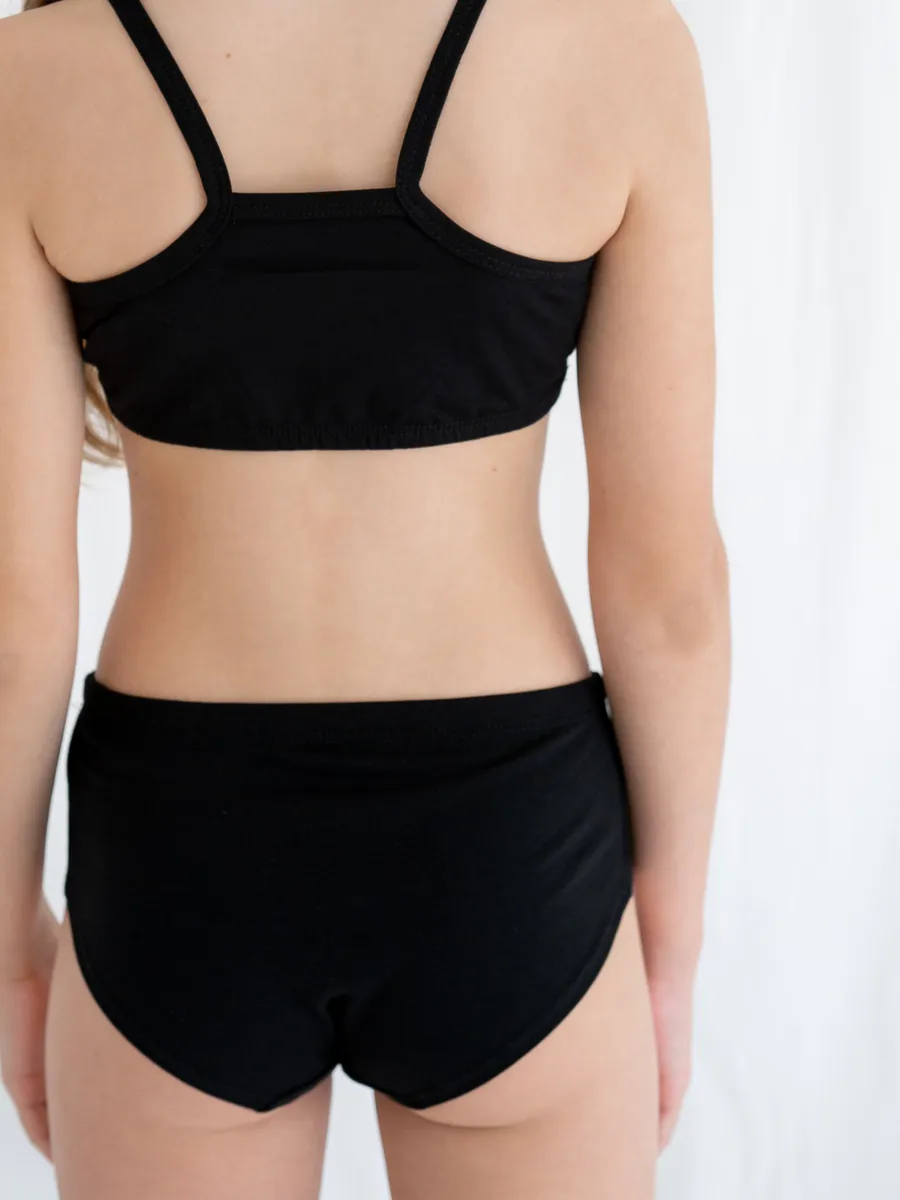 Трусы слипы для девочки (128-134/34, Черный)