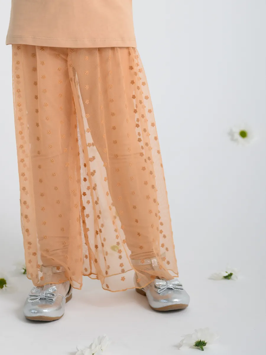 Легинсы для девочки цветы (104/30, персик)