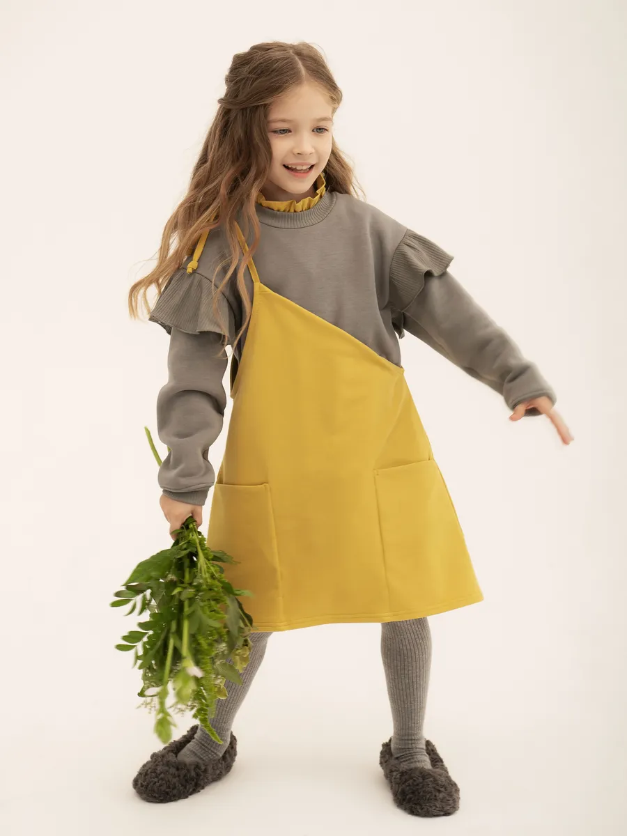 Сарафан для девочки желтый (116/32, Желтый)