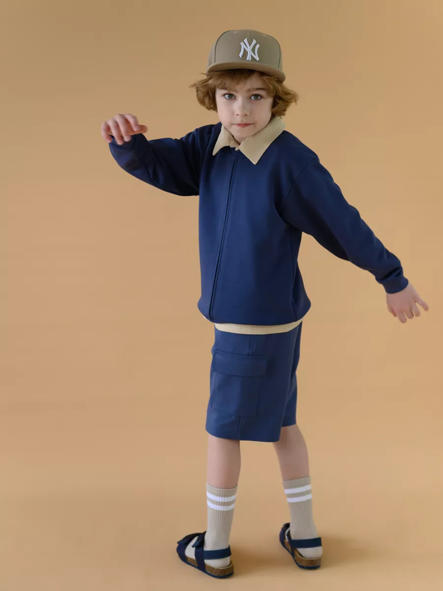 Шорты для мальчика  с карманами (98/28, синий)