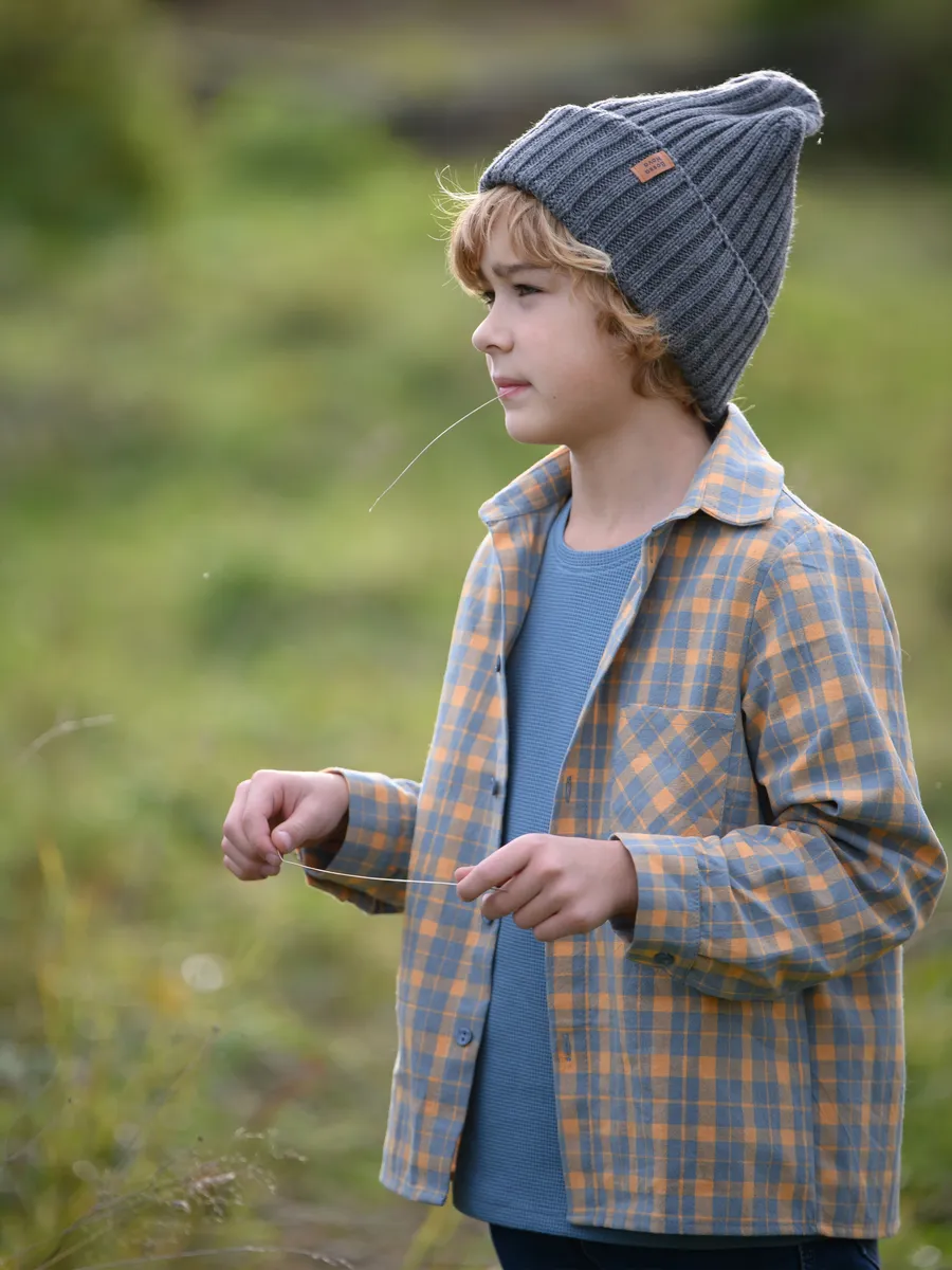 Рубашка для мальчика хлопковая (104/30, синий)