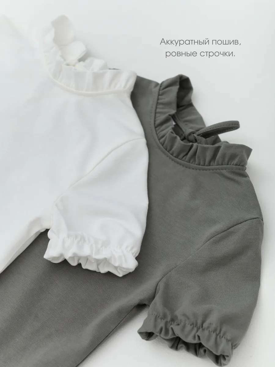 Футболка для девочки (110/30, сер/бел)