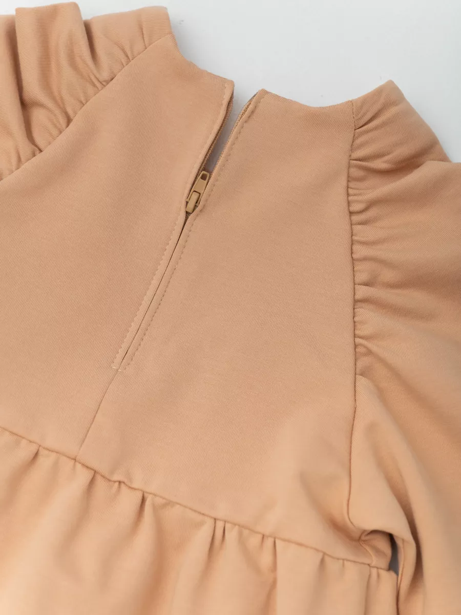 Платье с длинным рукавом (98/28, персиковый)