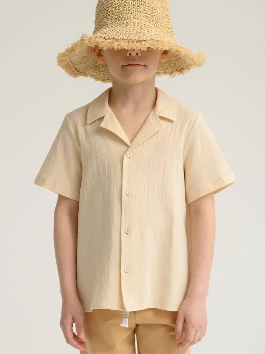 Рубашка для мальчика  (128/34, экрю)