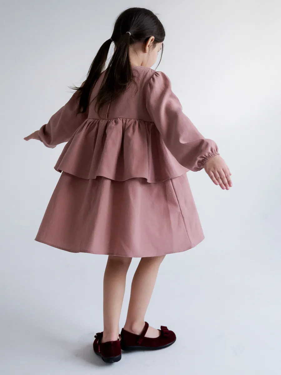 Платье хлопковое сухая роза (104/30, Розовый)