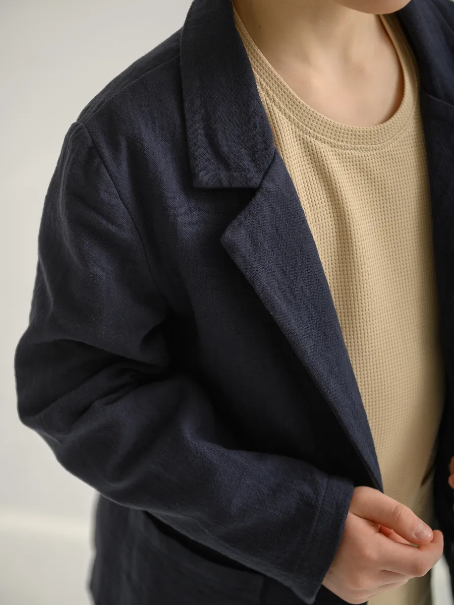 Жакет для мальчика (116/32, тем.синий)