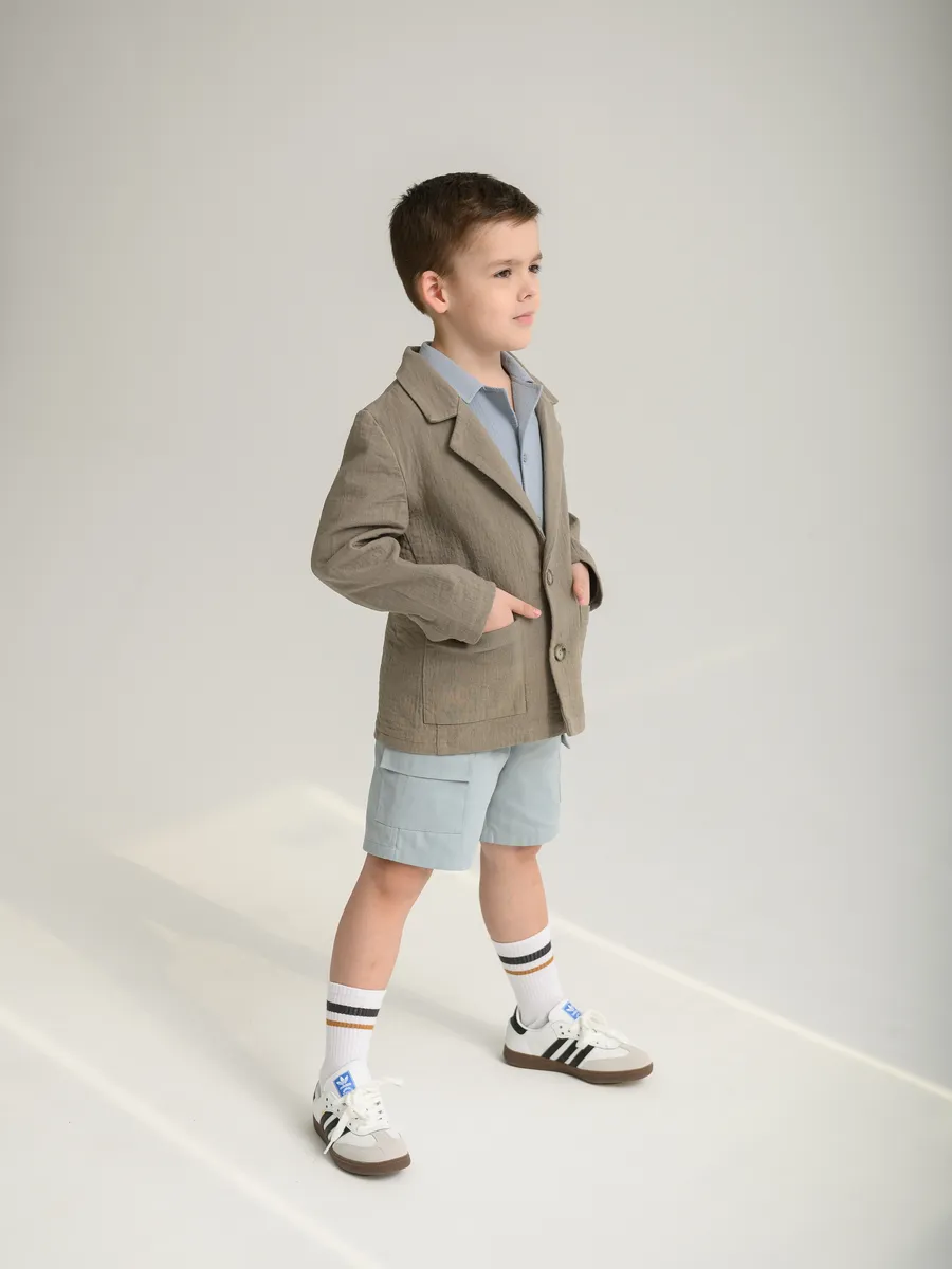 Жакет для мальчика (104/30, серый)