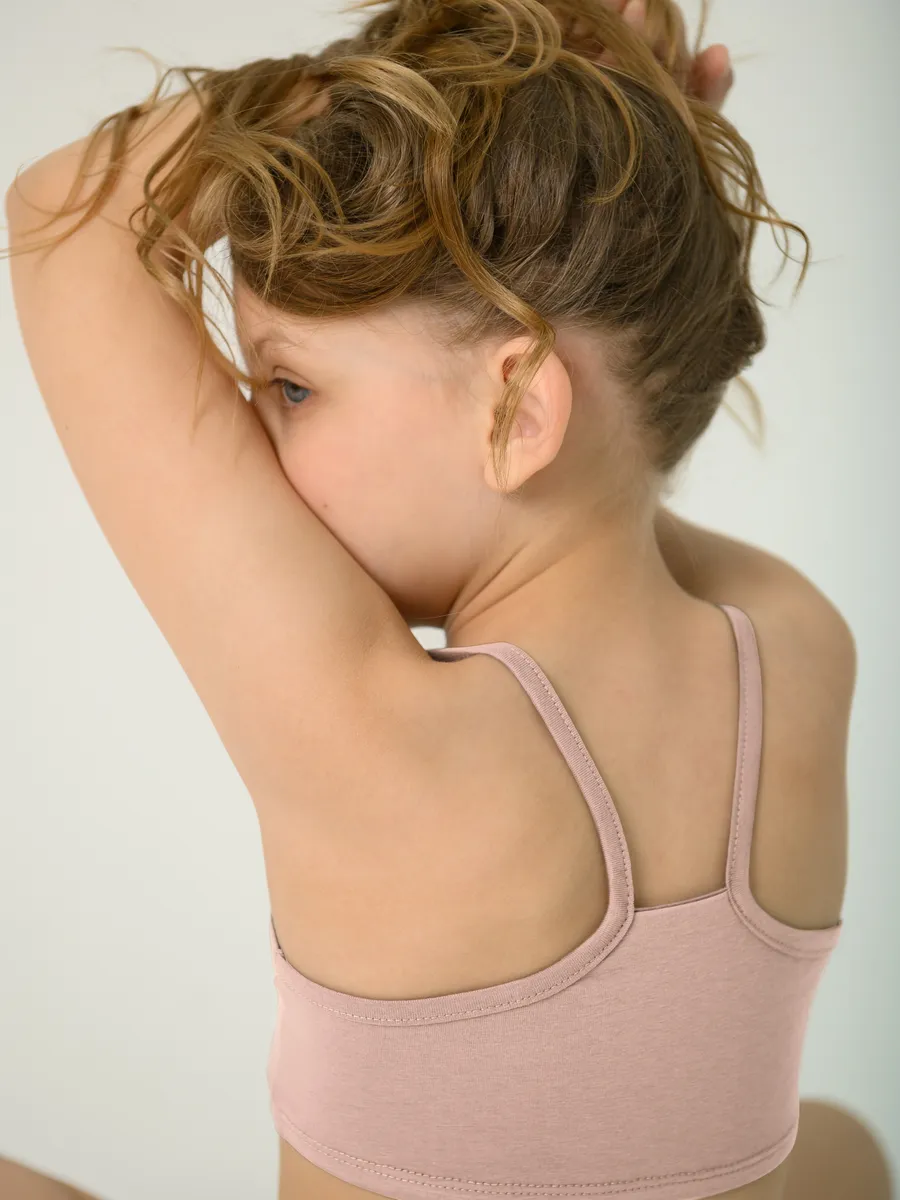 Топ бельевой для девочки (128/34, Бежевый)
