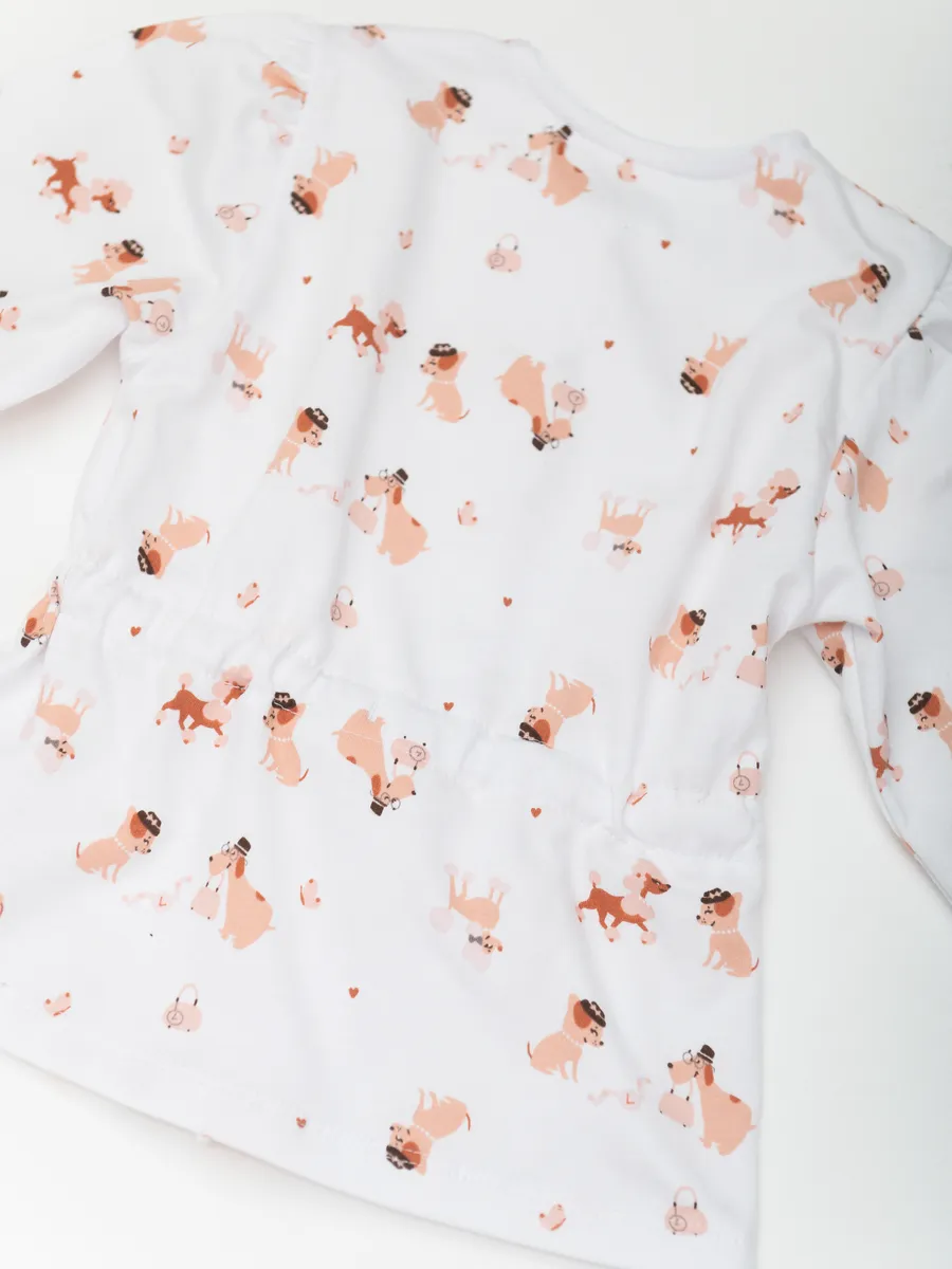 Пижама для девочки утепленная (104/30, белый)