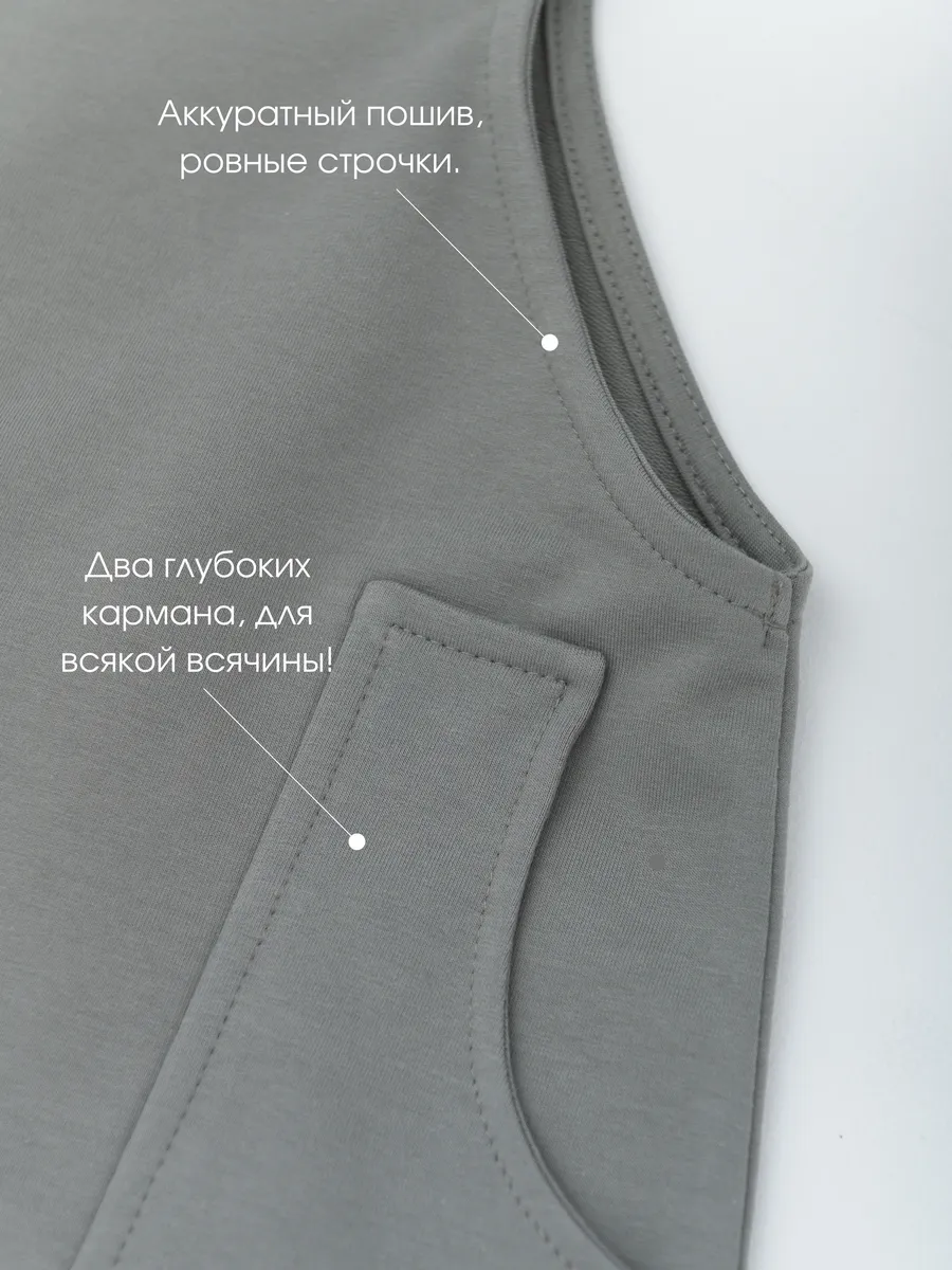 Сарафан для девочки (серый, 122/32)