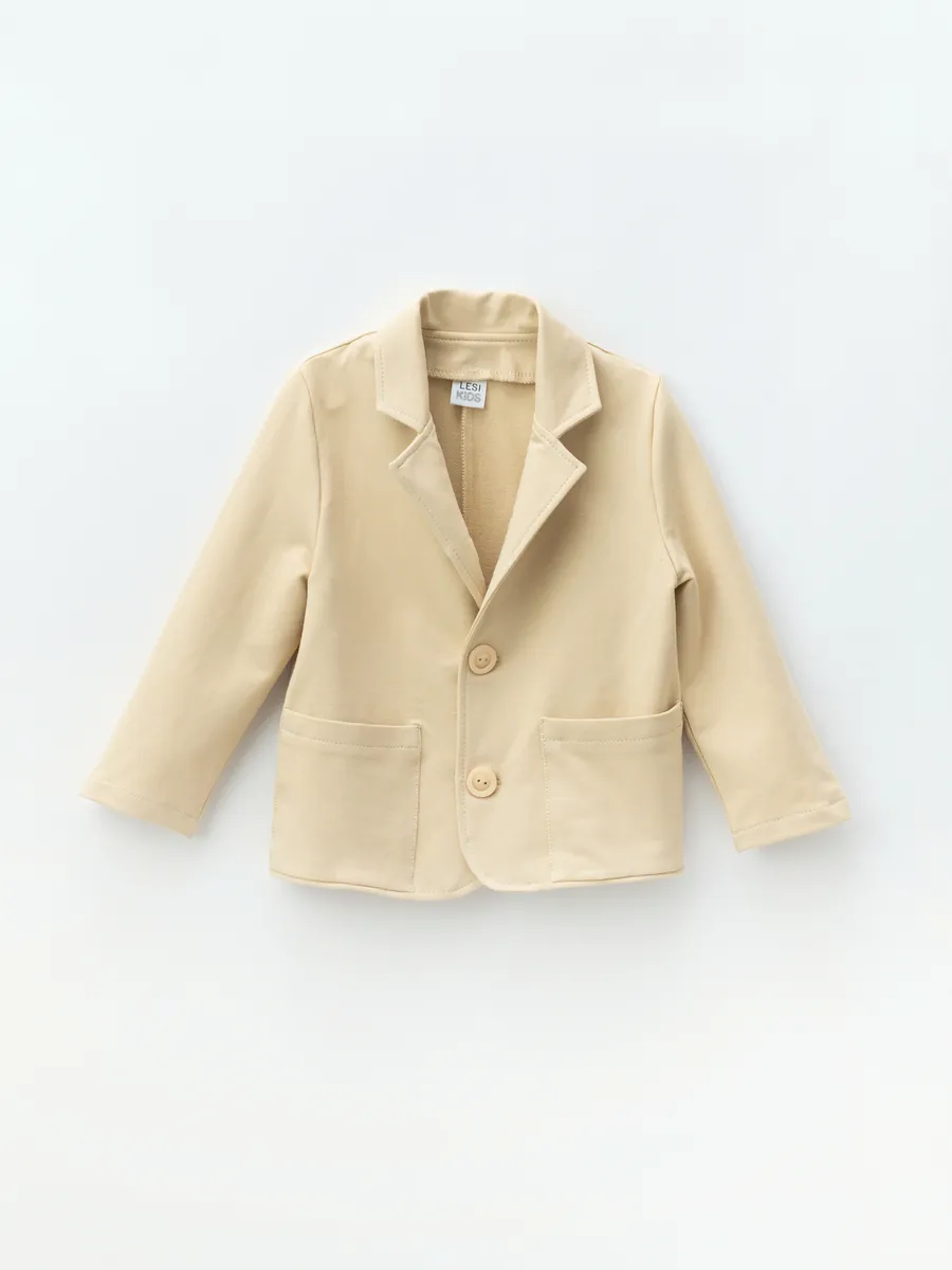 Жакет для мальчика (116/32, бежевый)