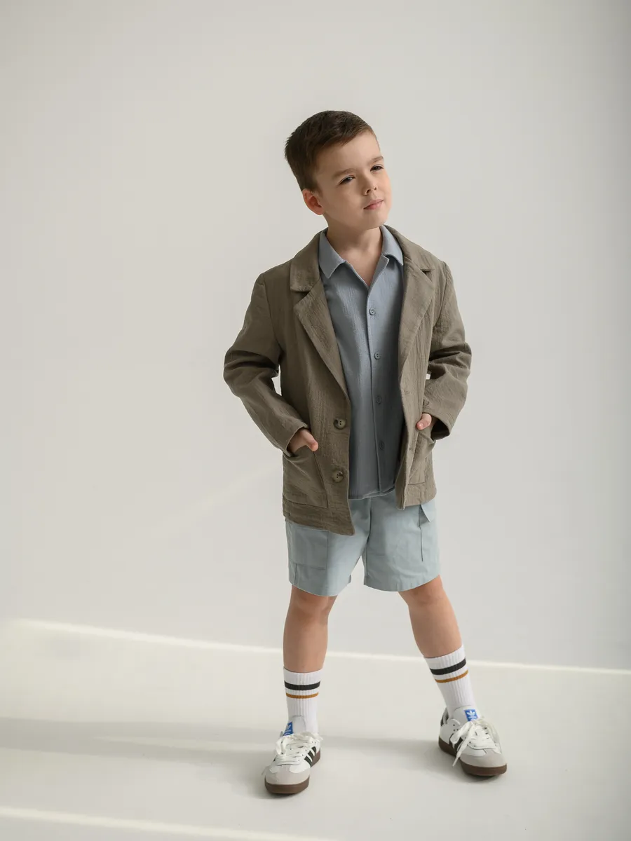 Жакет для мальчика (104/30, серый)