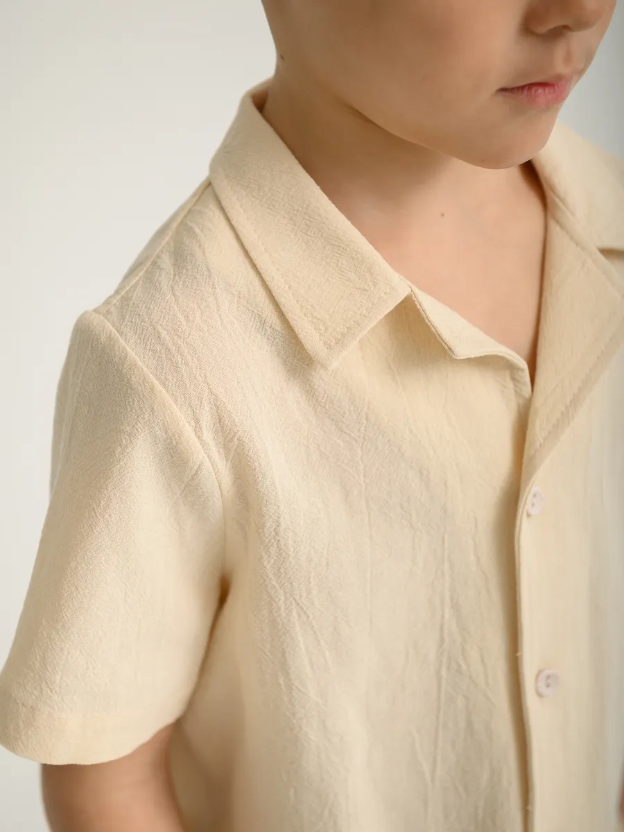 Рубашка для мальчика  (128/34, экрю)