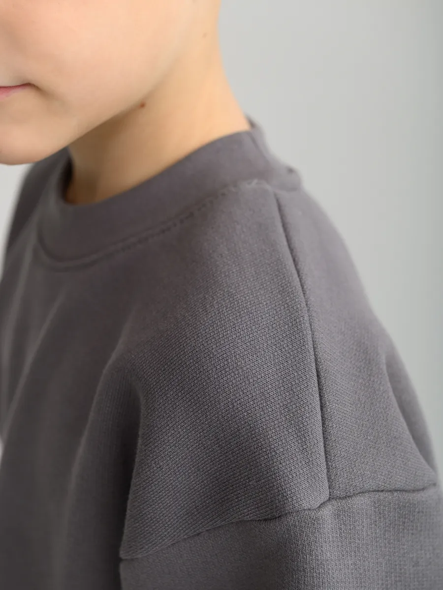 Свитшот утепленный (104/30, тем.серый)