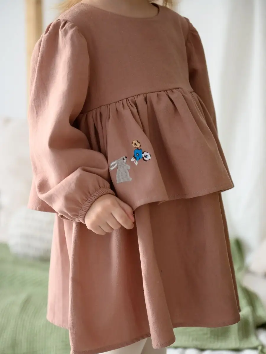 Платье хлопковое сухая роза (104/30, Розовый)