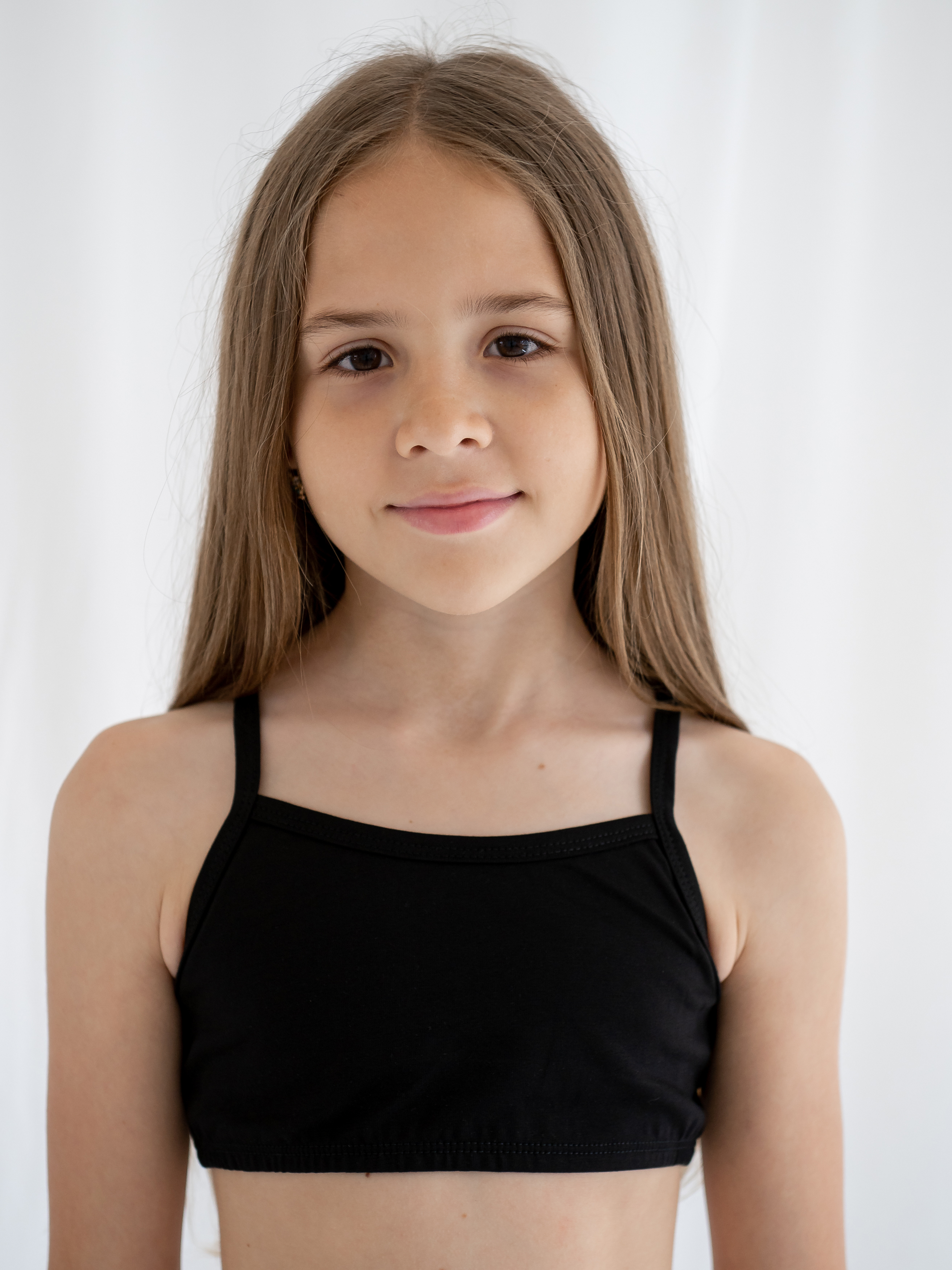 Топ бельевой для девочки (158/40, Черный)