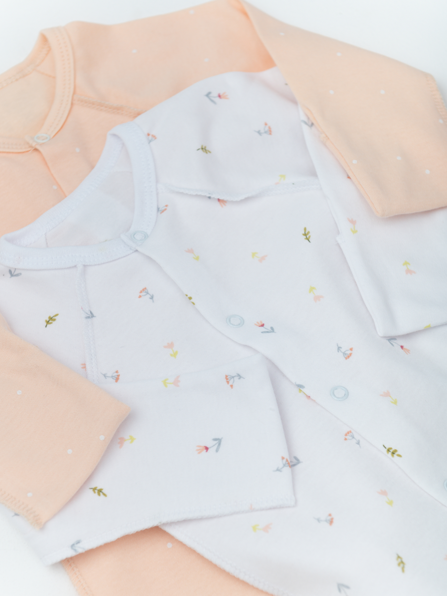 Комбинезон для новорожденных 2 шт. (56/18, бел/персик)