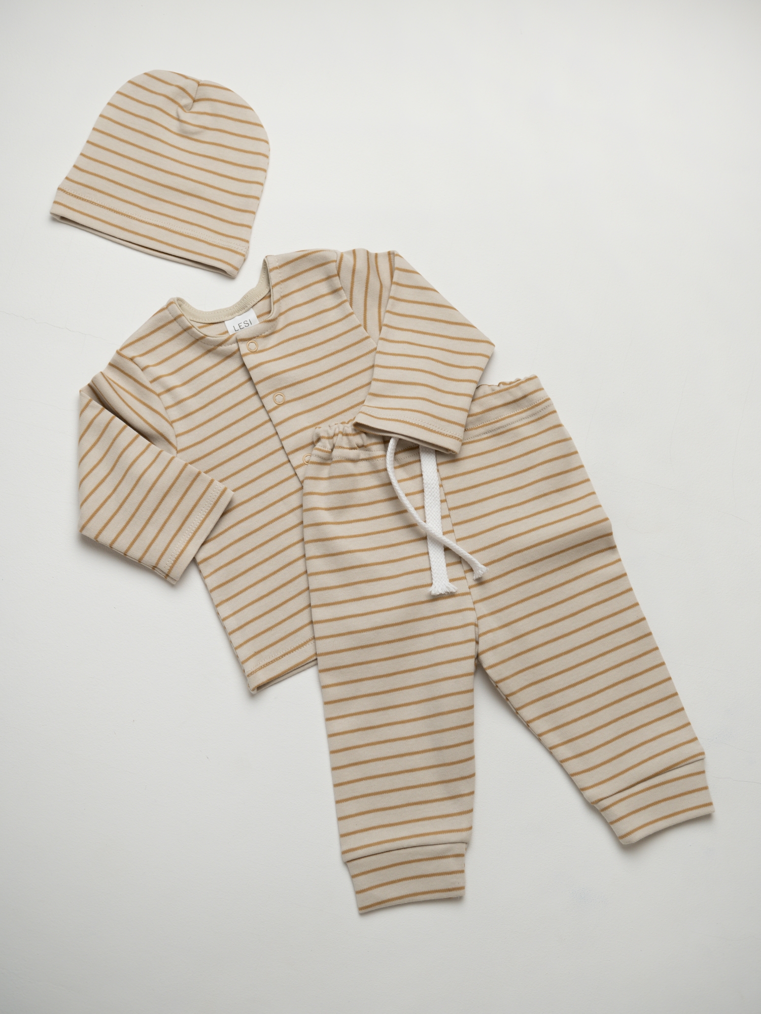 Штанишки для малышей из хлопкого интерлока  (68/22, Бежевый/Желтый)