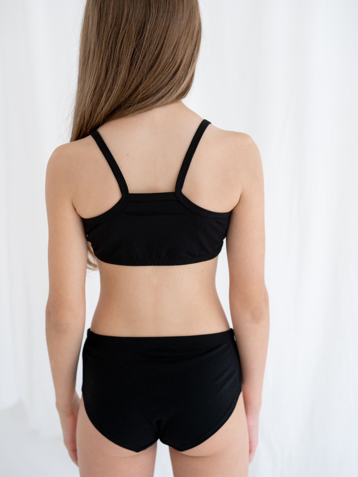 Трусы слипы для девочки (128-134/34, Черный)