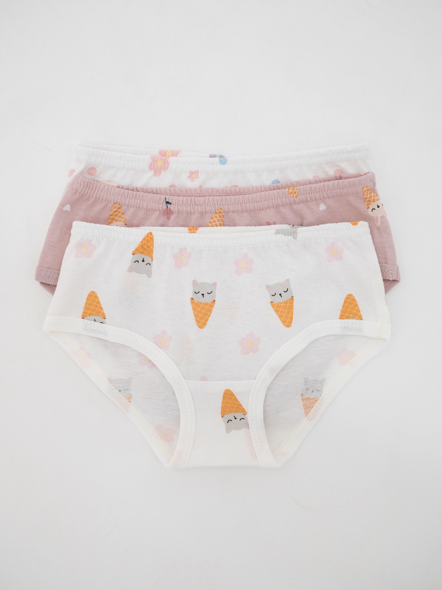 Трусы для девочки хлопковые (110/30, Белый/рожок)