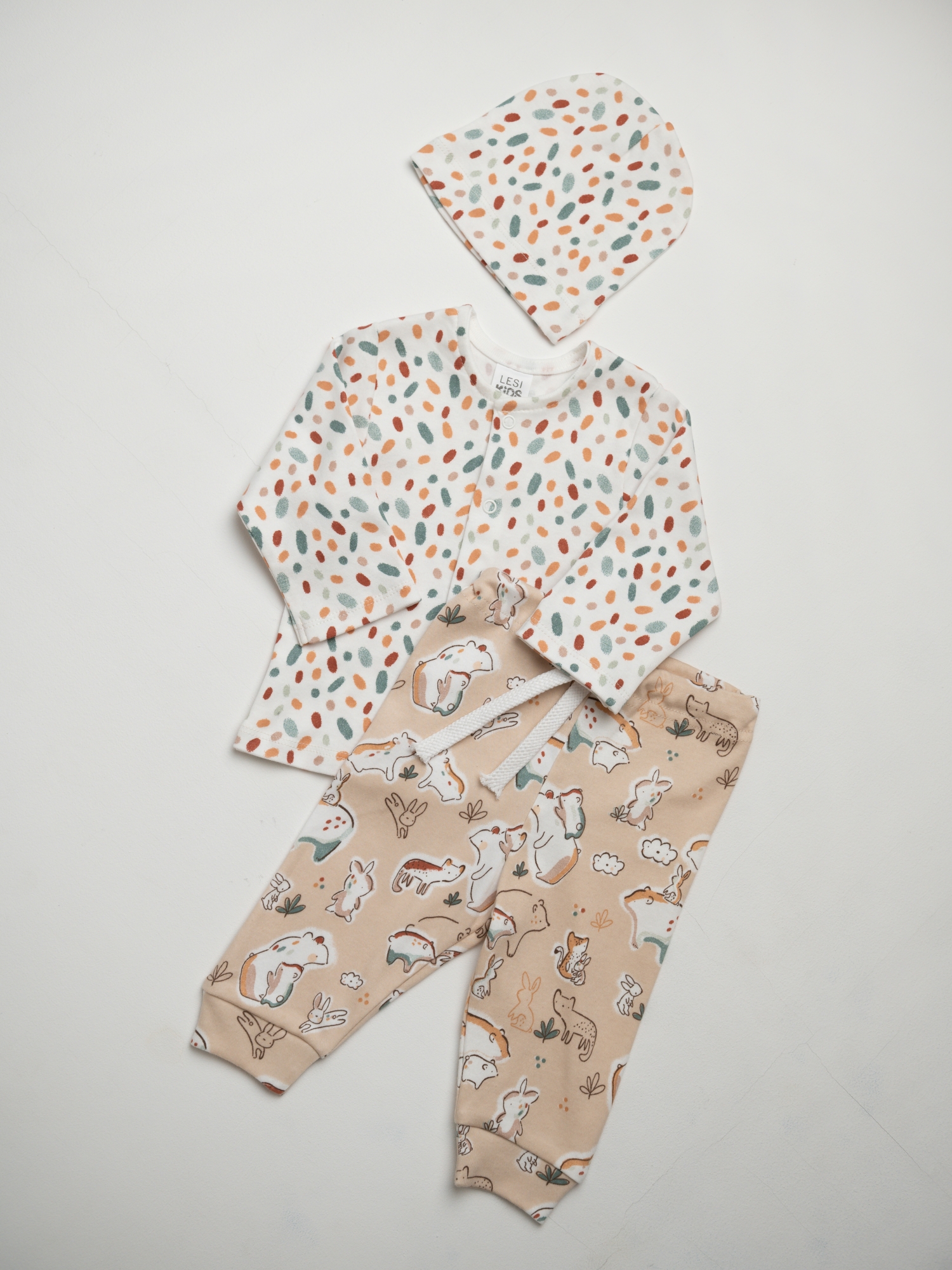 Штанишки для малышей из хлопкого интерлока  (80/24, Бежевый)