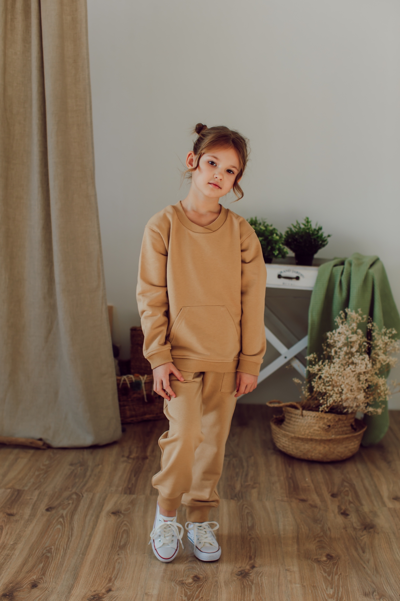 Костюм свитшот+брюки песочный