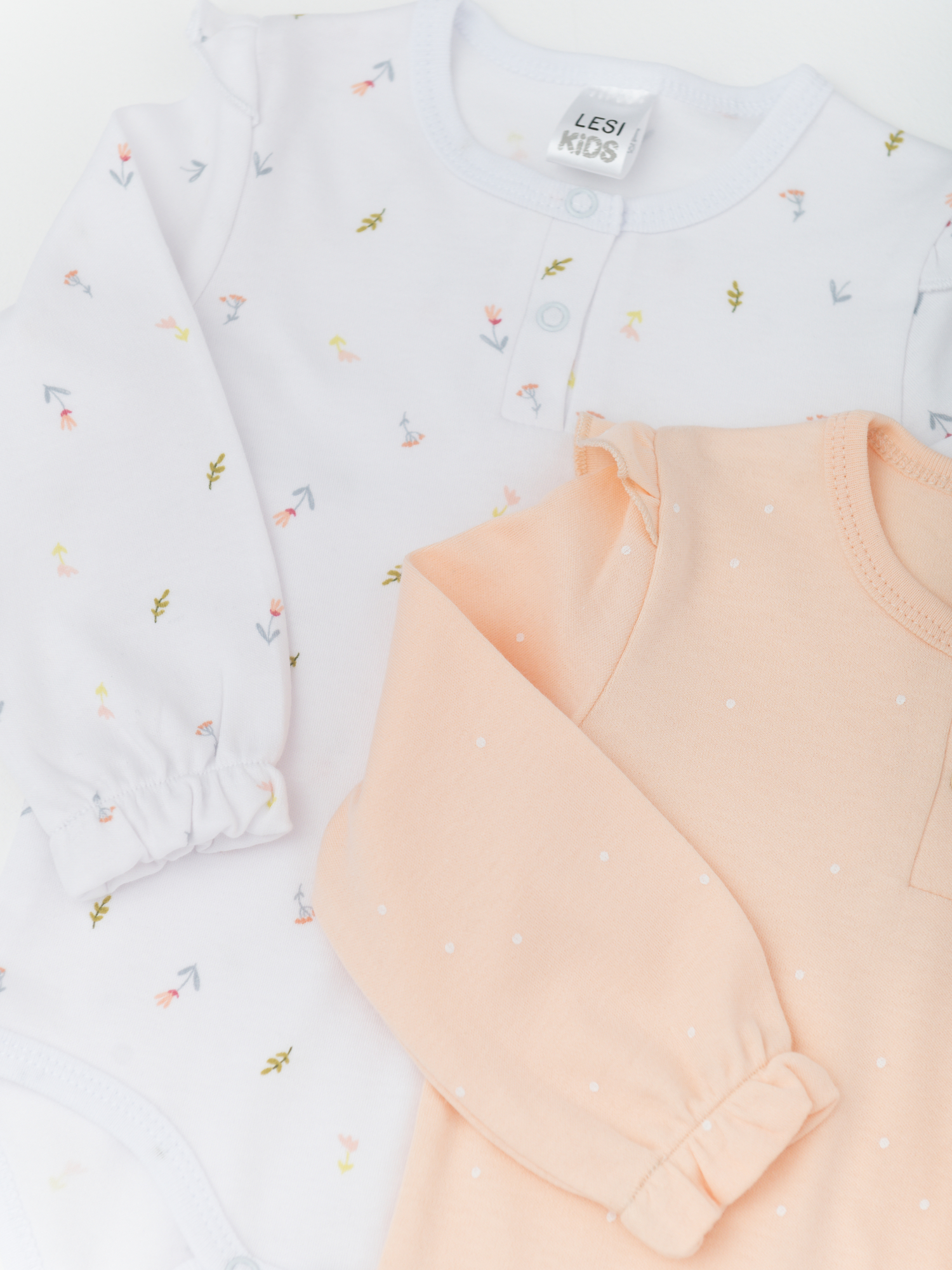 Набор боди для девочки 2шт (74/22, бел/персик)