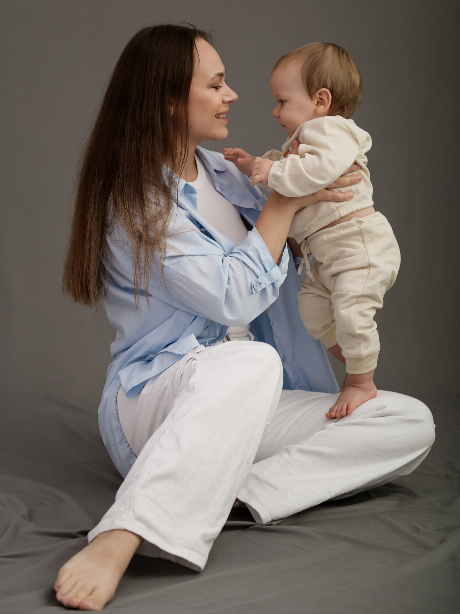 Штанишки из тонкого хлопка комплект 3 шт (68/22, беж/бирюза)