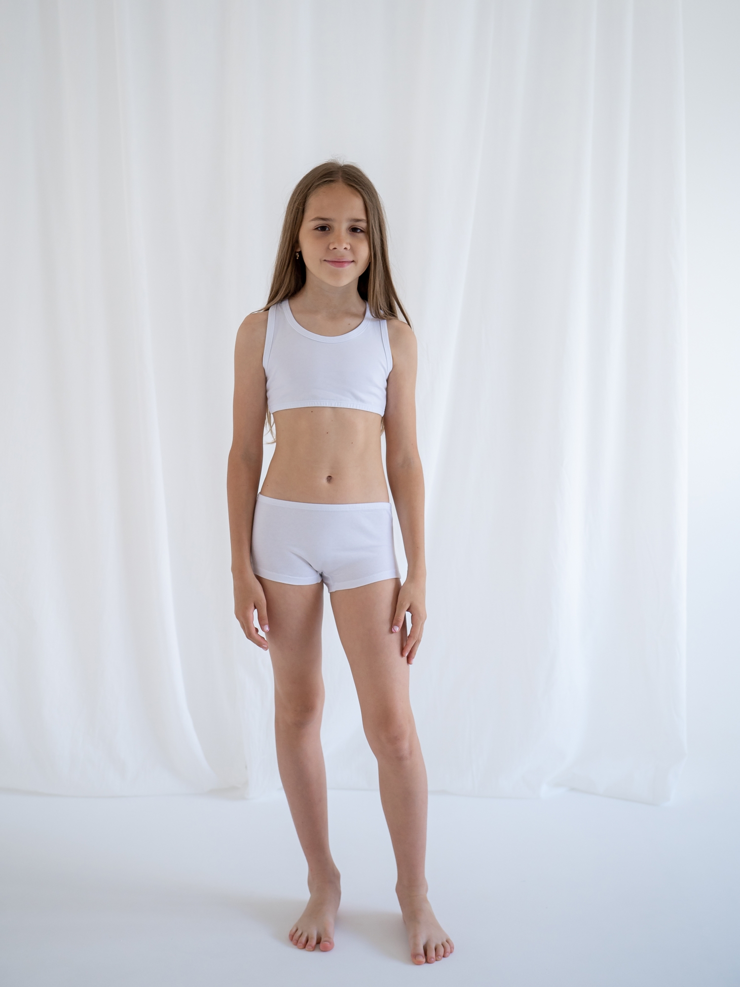 Топ для девочки (128/34, Белый)