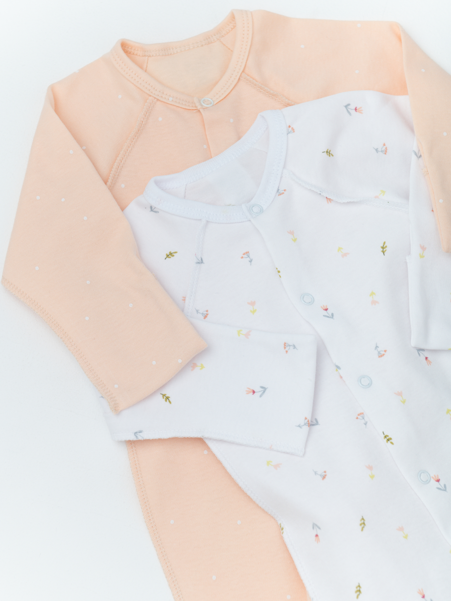 Комбинезон для новорожденных 2 шт. (56/18, бел/персик)