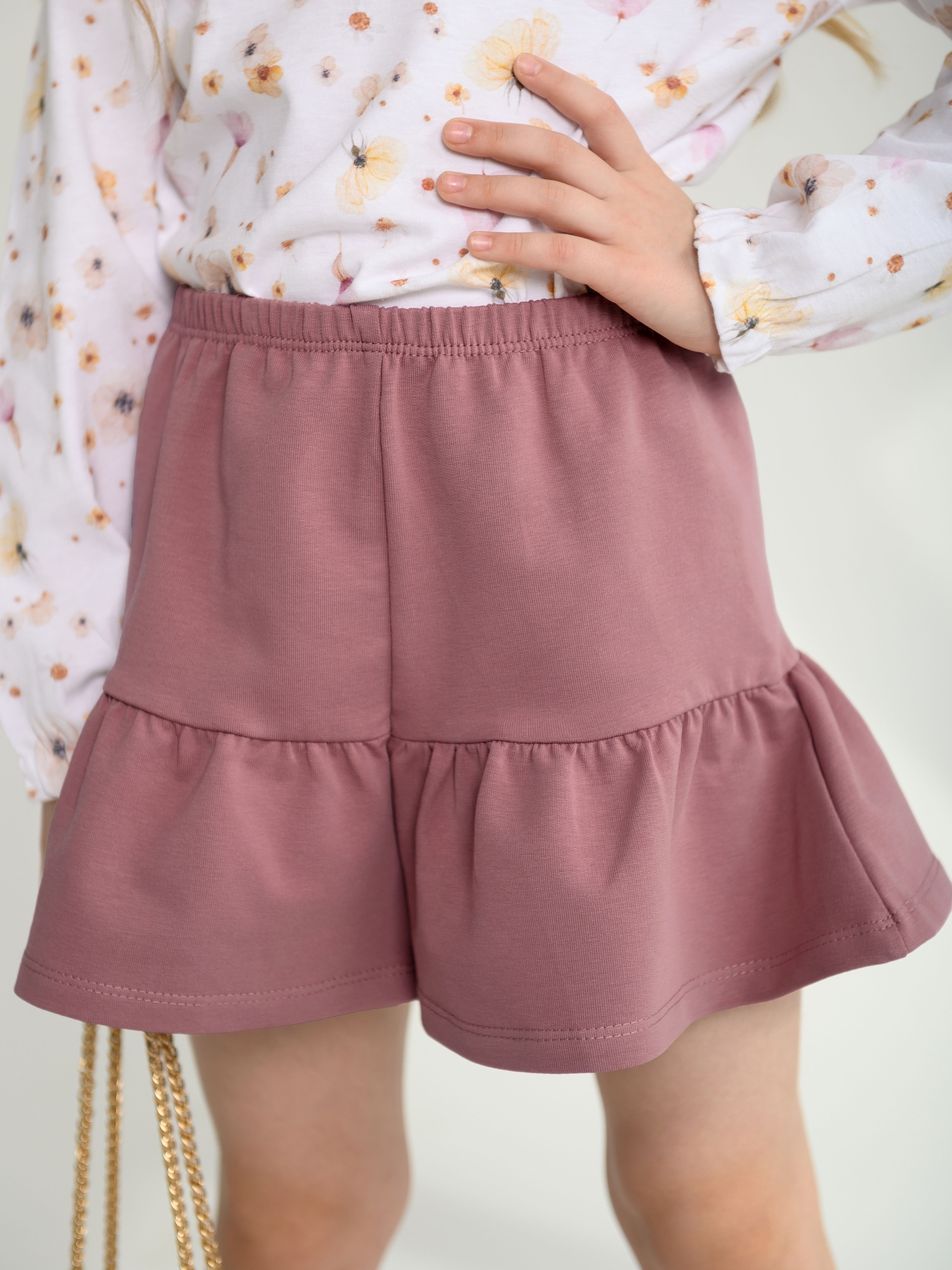 Шорты юбка  (122/32, розовый)