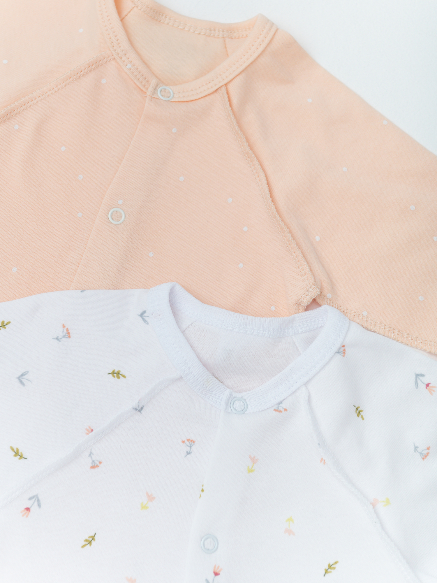 Комбинезон для новорожденных 2 шт. (56/18, бел/персик)