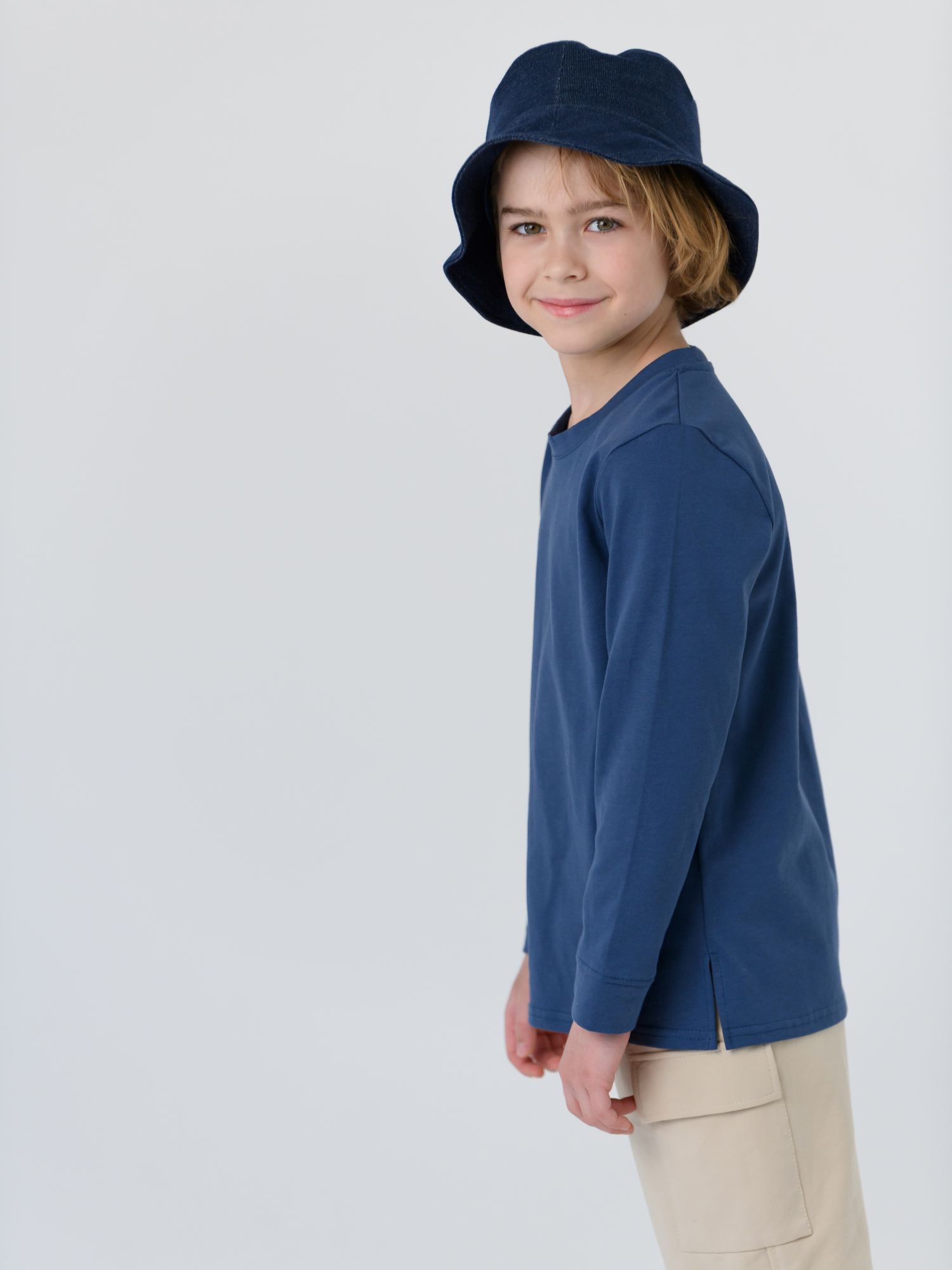 Лонгслив для мальчика (98/28, синий)