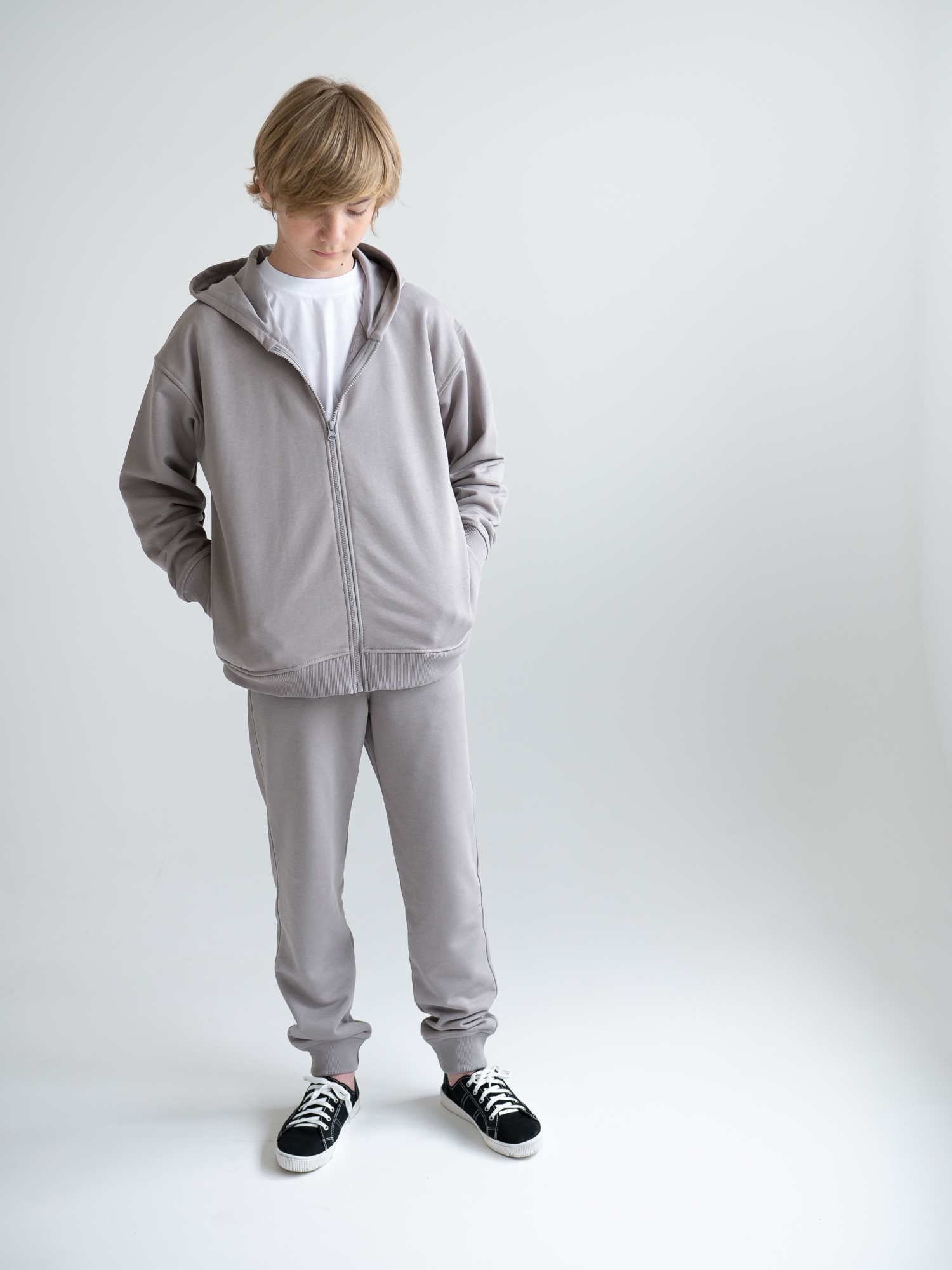 Брюки трикотажные  (146/36, Серый)