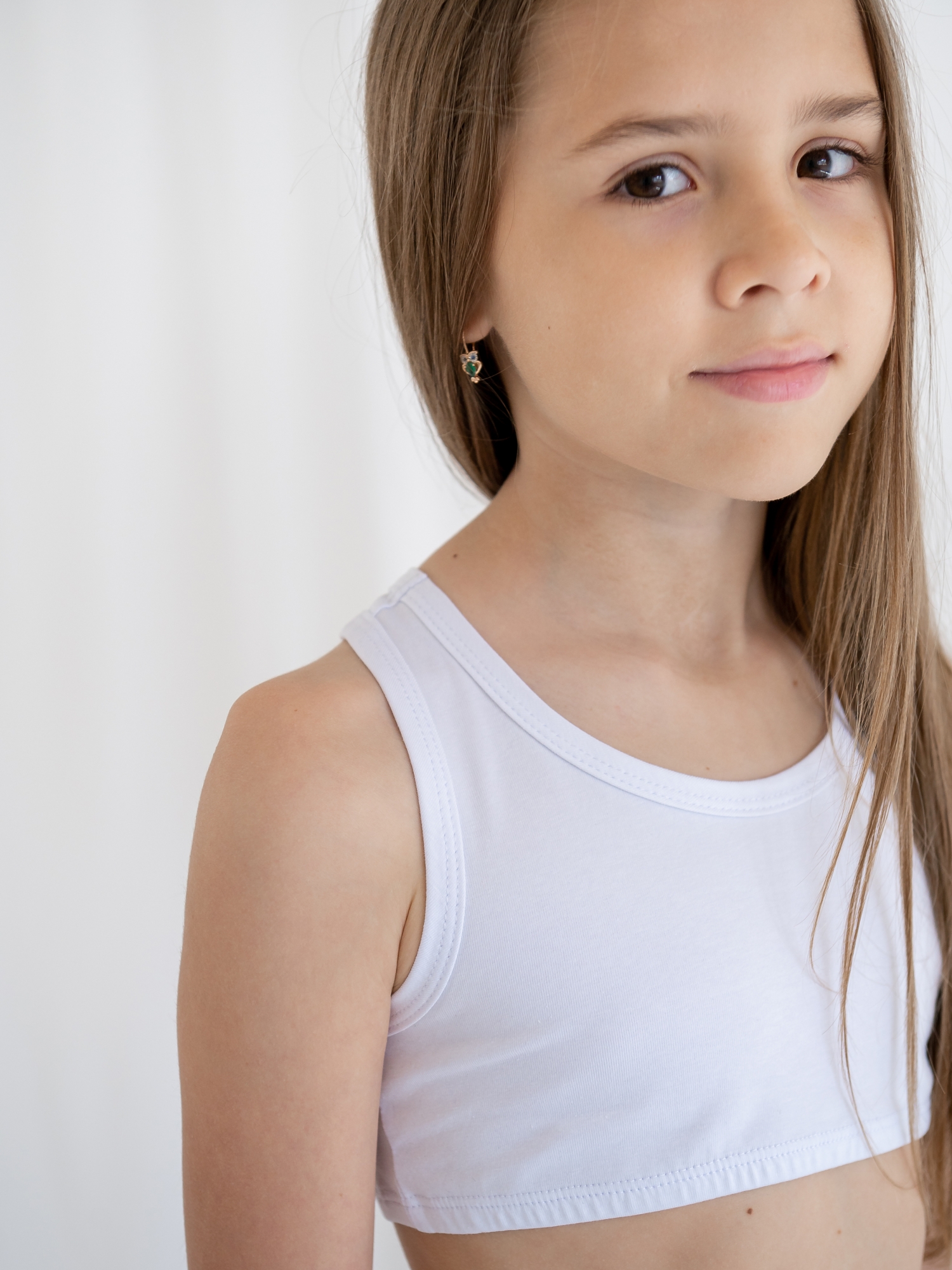 Топ для девочки (128/34, Белый)