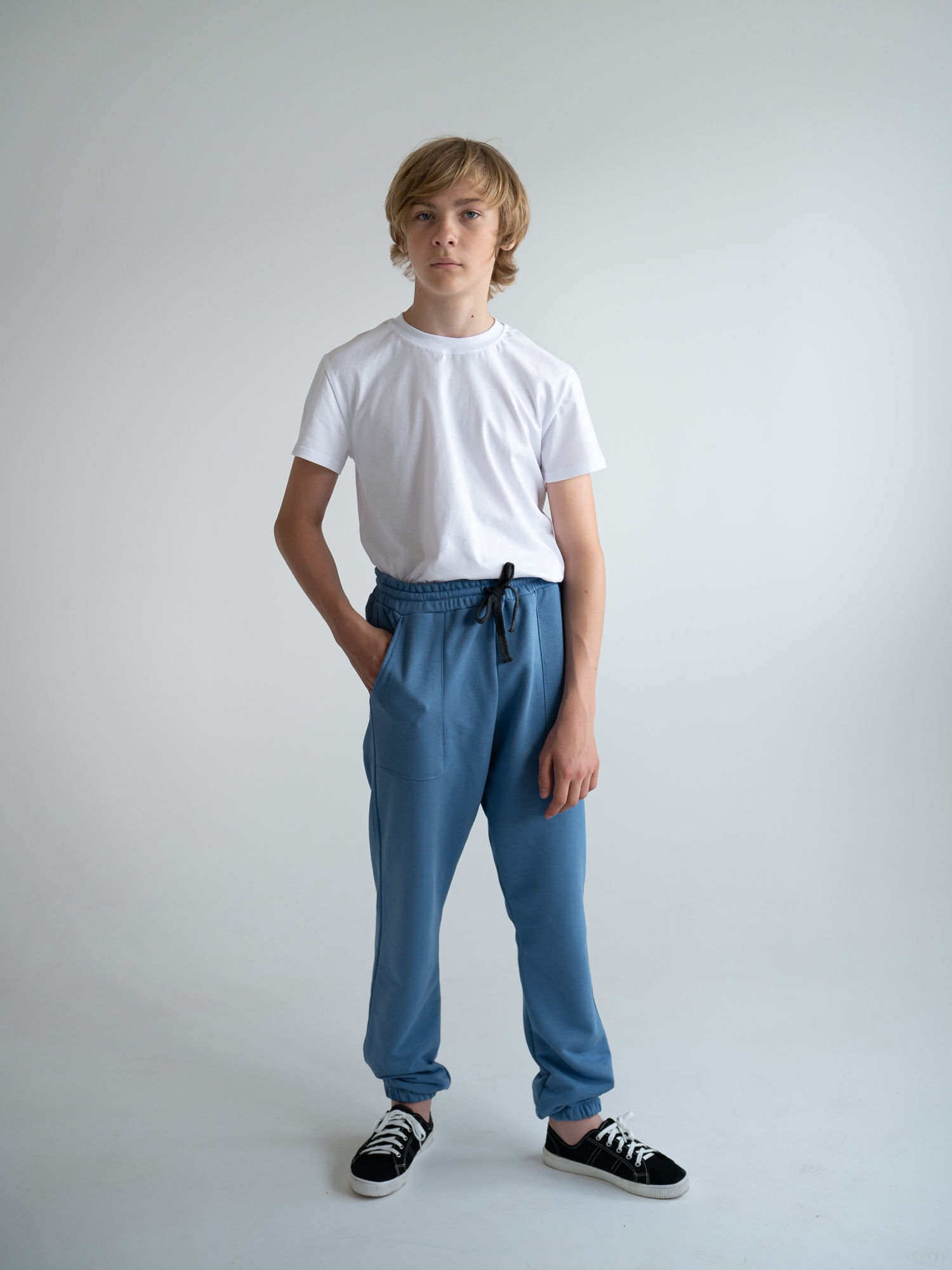 Джоггеры для мальчика (134/34, Синий)